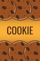 Frame of cookie banner. Gingerbread cookies with chocolate drops vector