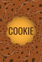 Frame of cookie banner. Gingerbread cookies with chocolate drops vector