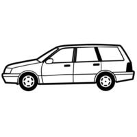 Realistic Car Outline Illustration vector