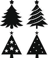 christmas tree silhouette on the white background illustration. vector