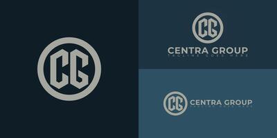 Abstract initial circle letters CG or GC logo in grey color isolated on multiple background colors. The logo is suitable for real estate and property business logo design illustration inspiration. vector