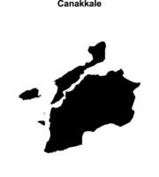 Canakkale outline map vector