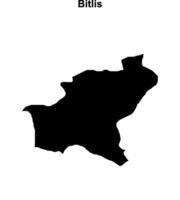 Bitlis outline map vector
