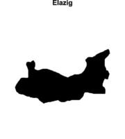 Elazig outline map vector