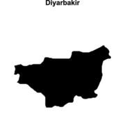 Diyarbakir outline map vector