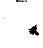 Hamburg outline map vector