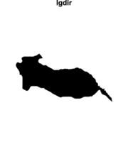 Igdir outline map vector