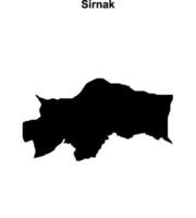 Sirnak outline map vector