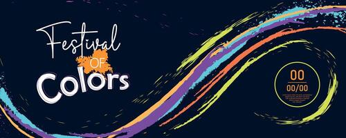 advertising banner template, with many colorful splash for color festival or multicolor events vector