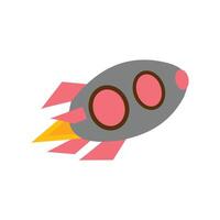 Rocket icon in flat style. Spaceship illustration on white isolated background. Startup business concept. Flat design style modern illustration. vector