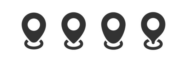 Location marker icon. Map pin. Navigation pointer. GPS place. Geo position. vector