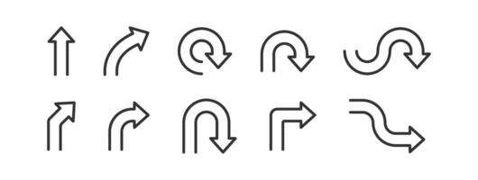 Road direction icon. One arrow way. Navigation traffic. Turn pathway roadsign. vector