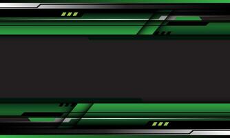 Abstract green grey cyber futuristic geometric on dark design modern technology background vector