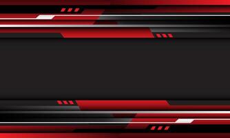 Abstract red grey cyber futuristic geometric on dark design modern technology background vector