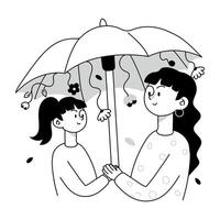 Check out doodle mini illustration of mother daughter bonding vector