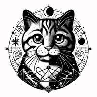 cat with heart vector