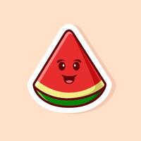 cute cartoon of red watermelon character vector