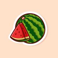 cute cartoon of triangle slice and single watermelon vector