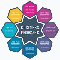 Business Infographic design 8 steps, objects, elements or options infographic template for business information vector