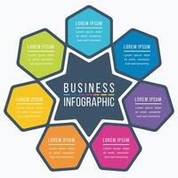 Business Infographic design 7 steps, objects, elements or options infographic template for business information vector