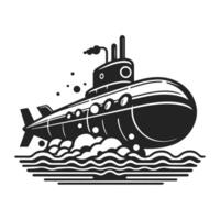 silhouette submarine icon on a white background. flat illustration. vector