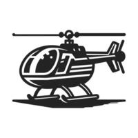 helicopter icon symbol illustration. helicopter front view design. Black silhouette of helicopter on white background. vector