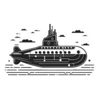 big submarine icon. Simple illustration of submarine icon for web design isolated on white background vector