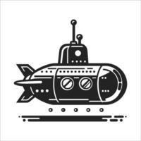 Submarine icon. Simple illustration of submarine icon for web design isolated on white background vector