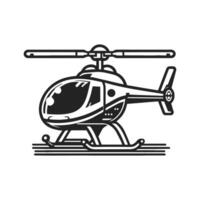 helicopter icon symbol illustration. helicopter front view design. Black silhouette of helicopter on white background. vector
