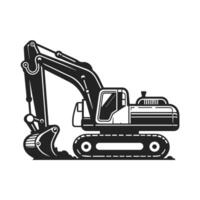 Excavator silhouette with transparent background, illustration suitable for laser cutting, cut, and craft projects vector