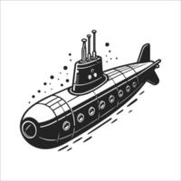 Military submarine icon. Simple illustration of military submarine icon for web design isolated on white background vector