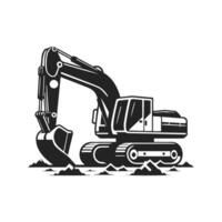 Excavator icon. Simple illustration of submarine icon for web design isolated on white background vector