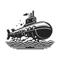 Silhouette submarine icon on a white background. flat illustration. vector