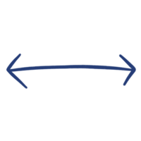 Blue Arrow Line Two Way Or Double Arrow Sketch Arrow Line Element png