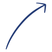 Blue Arrow Line Upward Curved Arrow Sketch Arrow Line Element png
