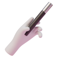 3d render illustration of human hand in gloves holding magic wand. Magic activity. 3d illustration design for web site mobile app or brand png