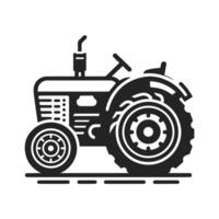 A tractor black isolated on a white background, A farm Tractor Silhouette vector