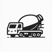 Sharp-edged Cement Mixer Icon. Striking Image vector