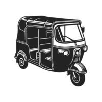 Auto rickshaw - icon, illustration on white background, glyph style. vector