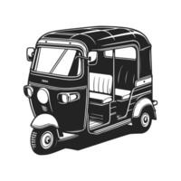 Simple illustration of auto rickshaw icon for web design isolated on white background vector