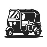 Auto rickshaw - icon, illustration on white background, glyph style. vector
