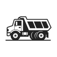 Elegant Dump Truck Outline, Classic Representation vector
