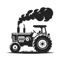 Minimalist Tractor Silhouette in Flat Style Black and White. Perfect for Graphic Design Projects. vector