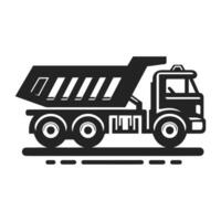 Clean Lines Dump Truck Silhouette, Versatile Design vector