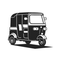 Auto rickshaw - icon, illustration on white background, glyph style. vector