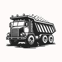 Efficient Dump Truck Silhouette. Contemporary Design vector