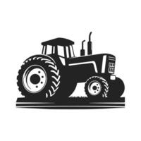 Minimalist Tractor Silhouette in Flat Style Black and White. Perfect for Graphic Design Projects. vector