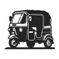 Simple illustration of auto rickshaw icon for web design isolated on white background vector