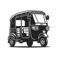 Auto rickshaw flat style icon, illustration on white background, glyph style. illustration vector