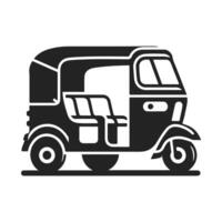 Icon symbol of a Tuk-tuk, a motorized three wheeled taxi which is a popular mode of transportation in South East Asia. vector